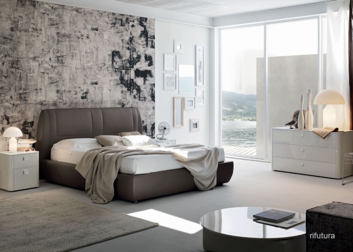 Letto matrimoniale imbottito AF-SOFT con BOX contenitore